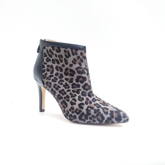Adrienne Vittadini New Calf Hair Leopard Ankle Booties 8 - Picture 1 of 8